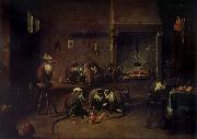 Apes in a Kitchen, TENIERS, David the Younger